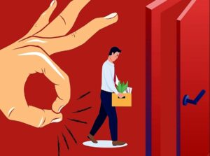 직장인이-해고되어-잠을들고-회사를-나가고있다