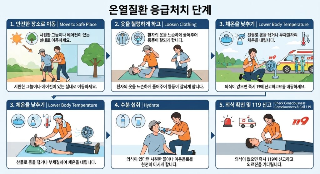 온열질환 응급조치 단계별 행동요령