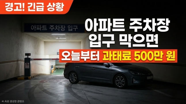 아파트 주차장 입구 막기 과태료 500만원 및 강제 견인 절차