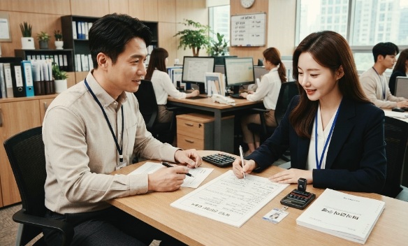 근로자가 퇴직금 중간정산을 신청중이다.