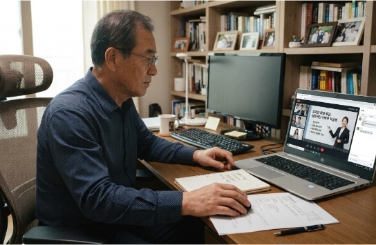 60세 이상 실업급여 재취업활동으로 온라인 취업특강을 수강하는 장년