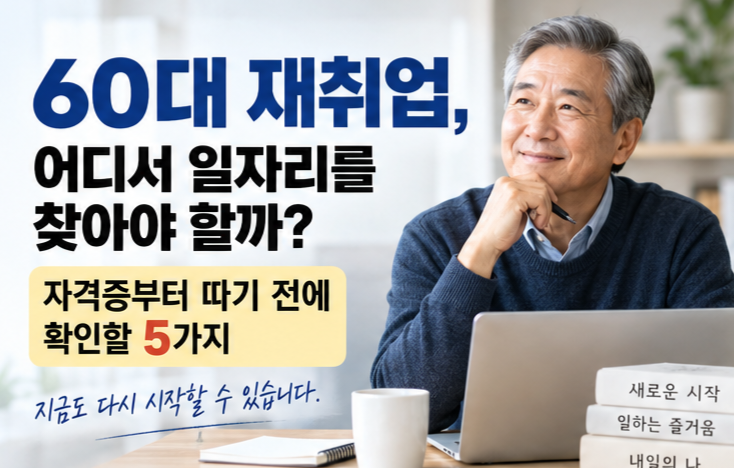 60대 재취업 일자리 찾는 방법과 자격증 준비 순서