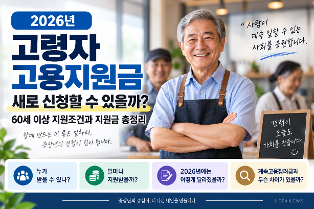 2026년 고령자 고용지원금 60세 이상 지원조건과 신규 신청 여부