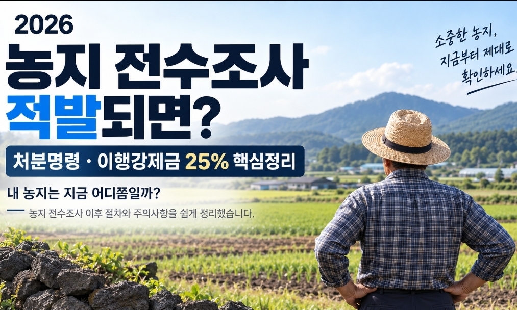 농지 전수조사 이후 심층조사 위반 확인 처분명령 이행강제금 진행 절차